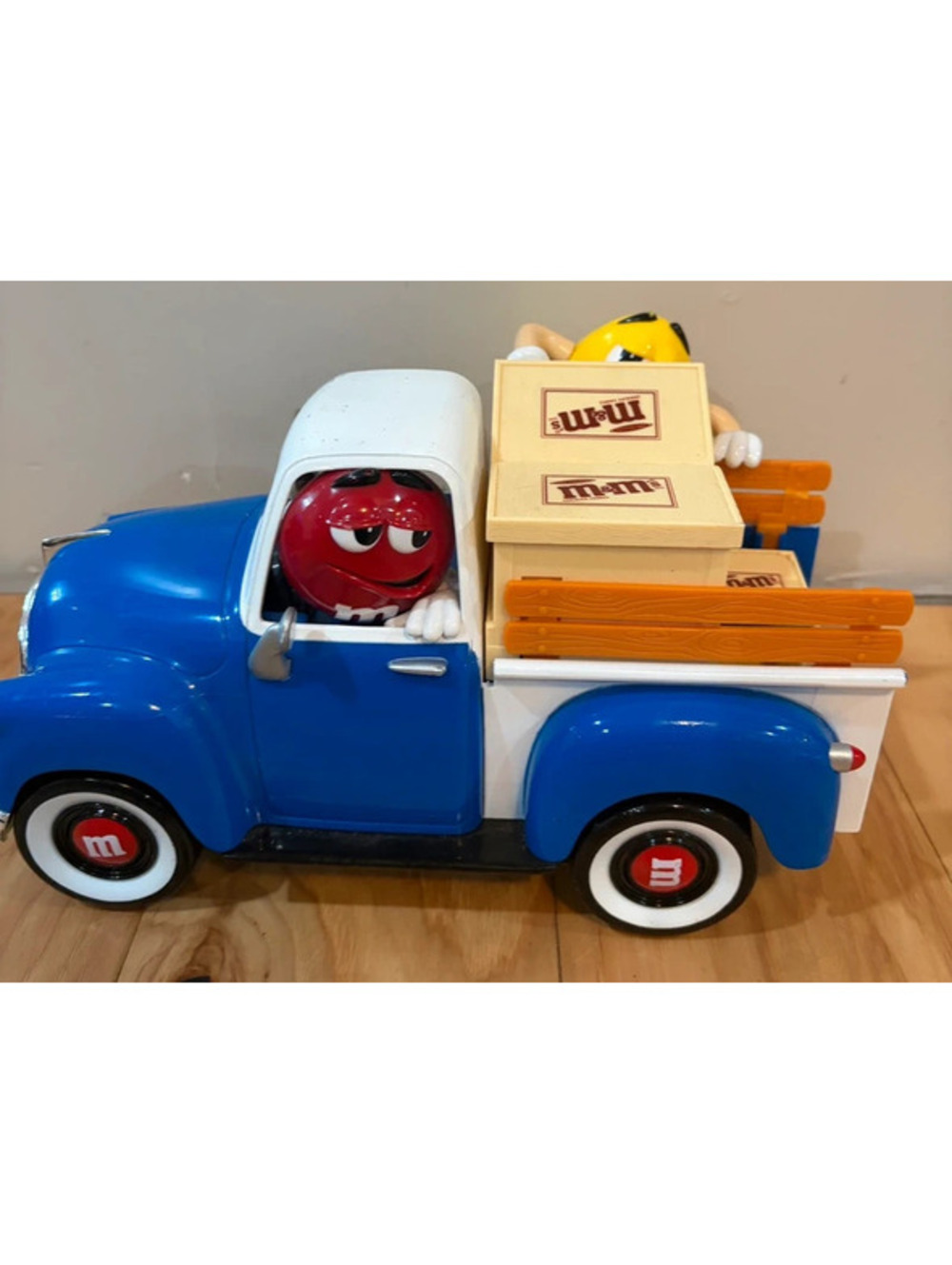 M&M's "Sweet Wheelin'" Red's Garage Blue Pickup Truck Candy Dispenser